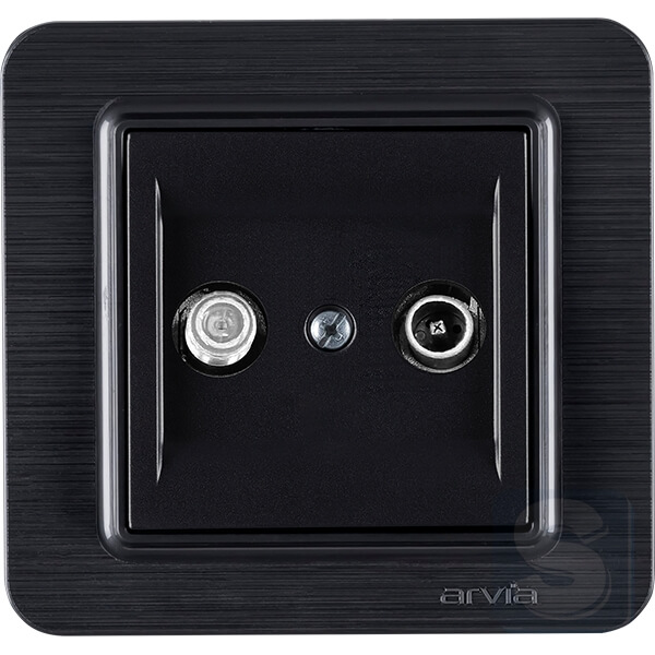 Розетка двойная TV (TV+SAT) концевая Arvia Electric Lavin Черный матовый (21 25 4007 290)